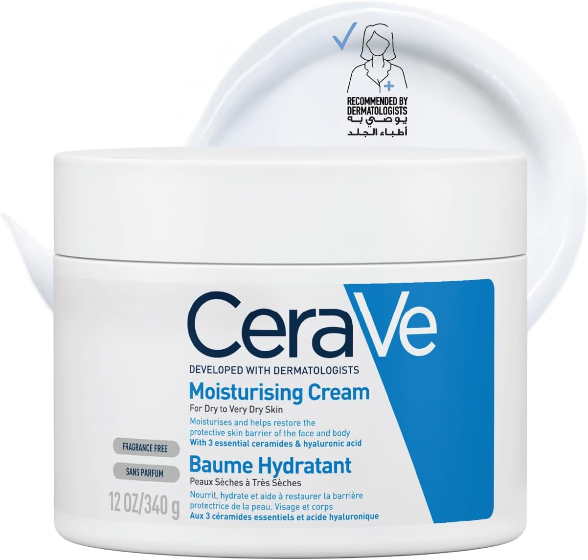 cerave moisturizing cream for dry to very dry skin with hyaluronic acid 340 g cerave moisturizing cream for dry to very dry skin with hyaluronic acid 340 g