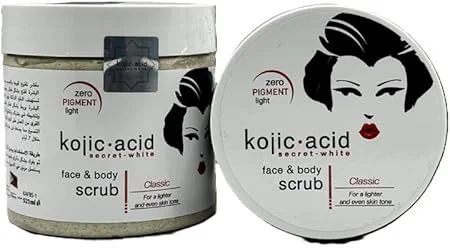 kojic acid face body scrub face & body scrub 521 ml classic, zero pigment light, for lighter and even skin tone